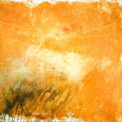 abstract painting in a bright orange tonality